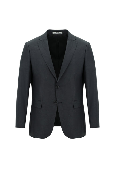 Medium Gray 4-Drop Relaxed Fit Patterned Suit
