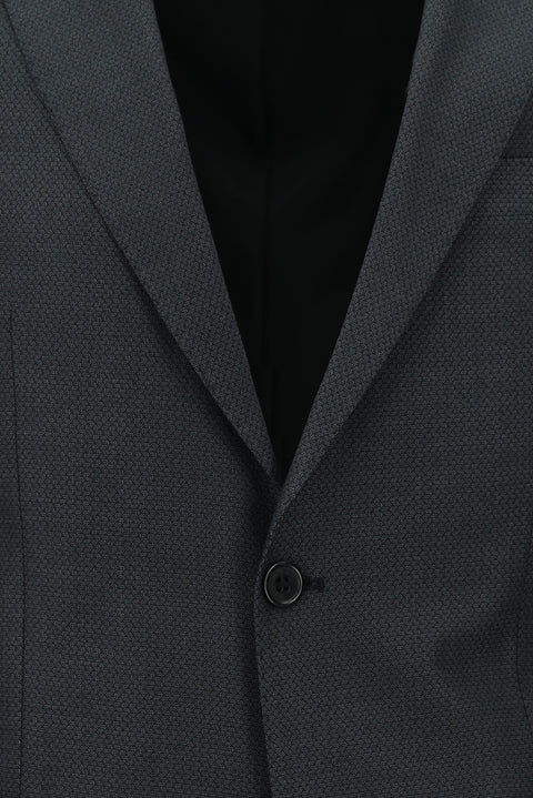 Medium Gray 4-Drop Relaxed Fit Patterned Suit