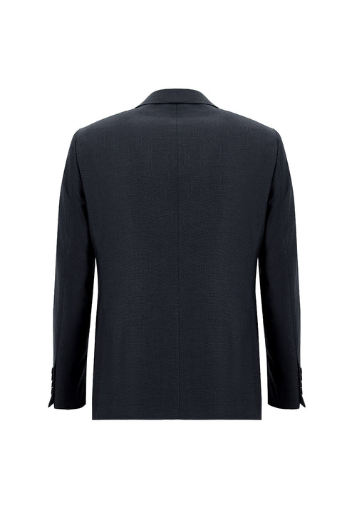 Medium Navy 4-Drop Relaxed Fit Patterned Suit