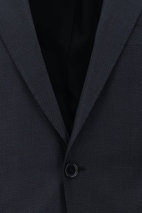 Medium Navy 4-Drop Relaxed Fit Patterned Suit