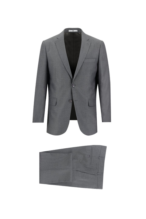 Medium Anthracite 4-Drop Relaxed Fit Patterned Suit