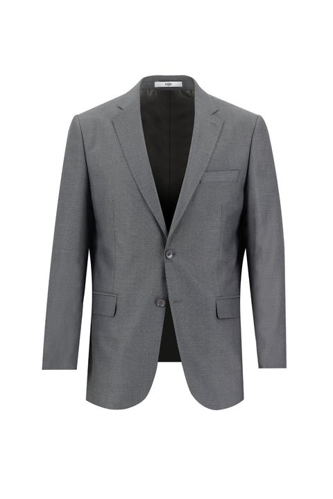Medium Anthracite 4-Drop Relaxed Fit Patterned Suit
