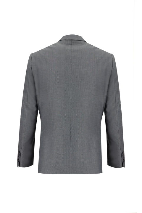 Medium Anthracite 4-Drop Relaxed Fit Patterned Suit