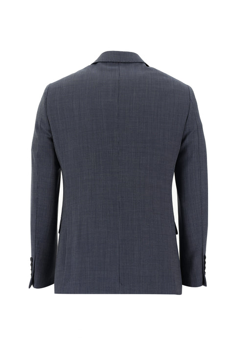 Medium Navy 6 Drop Regular Fit Standard Cut Wool Patterned Suit
