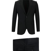 Black 7 Drop Slim Fit Striped Suit