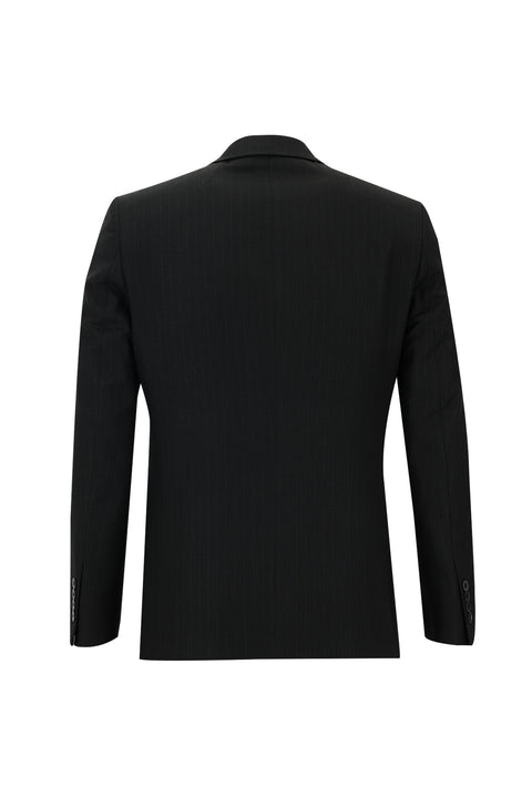 Black 7 Drop Slim Fit Striped Suit