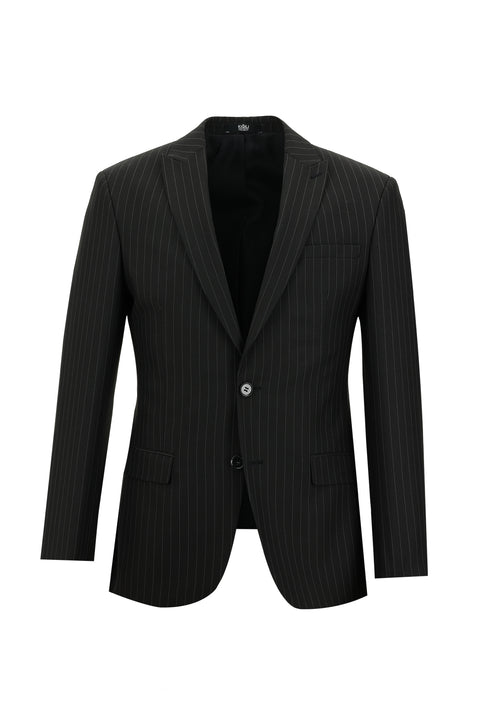 Black 7 Drop Super Slim Fit Extra Narrow Cut Striped Suit