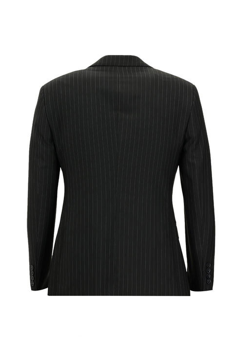 Black 7 Drop Super Slim Fit Extra Narrow Cut Striped Suit