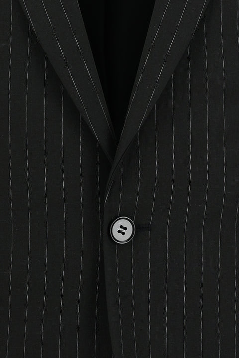 Black 7 Drop Super Slim Fit Extra Narrow Cut Striped Suit