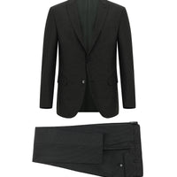 Black 7 Drop Super Slim Fit Extra Narrow Cut Striped Suit