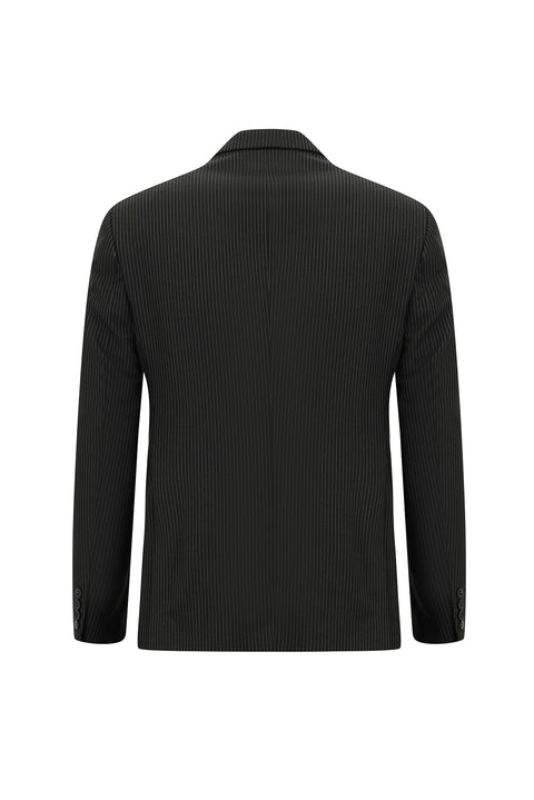 Black 7 Drop Super Slim Fit Extra Narrow Cut Striped Suit