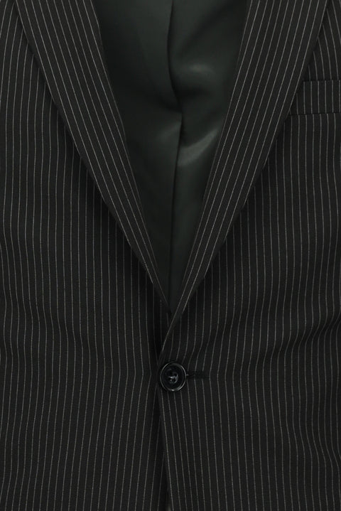 Black 7 Drop Super Slim Fit Extra Narrow Cut Striped Suit
