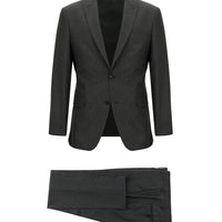 Orta Antrasit 7 Drop Super Slim Fit Eksra Dar Kesim Fit Çizgili Takım Elbise