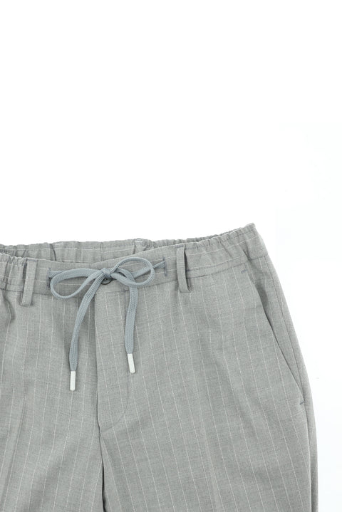 Medium Grey 7 Drop Super Slim Fit Extra Narrow Cut Double-Breasted Striped Suit
