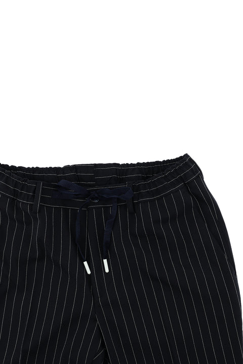 Dark Navy 7 Drop Super Slim Fit Extra Narrow Cut Double-Breasted Striped Suit