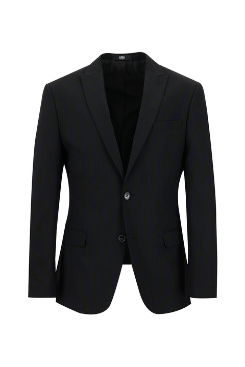 Black 7 Drop Super Slim Fit Extra Narrow Cut Striped Suit
