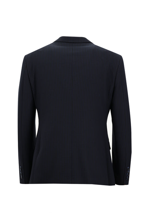 Dark Navy 7 Drop Super Slim Fit Extra Narrow Cut Striped Suit