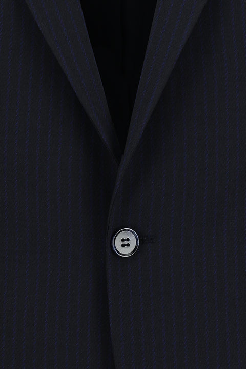 Dark Navy 7 Drop Super Slim Fit Extra Narrow Cut Striped Suit