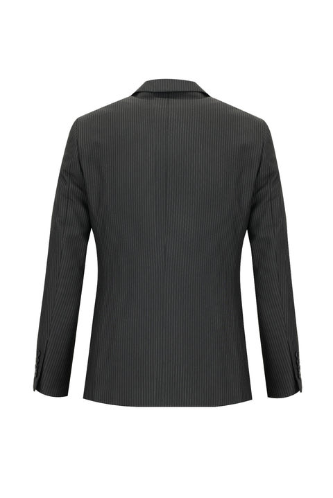 Black 7 Drop Slim Fit Striped Suit