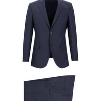 Medium Navy 7 Drop Slim Fit Striped Suit