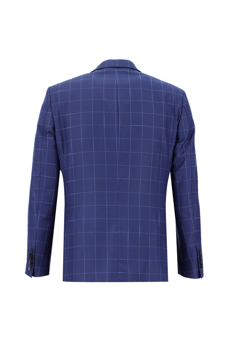 Açık Lacivert 6 Drop Regular Fit Standart Kesim Desenli Takım Elbise