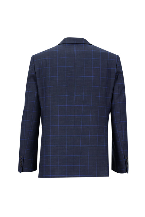 Medium Navy 6 Drop Regular Fit Standard Cut Patterned Suit
