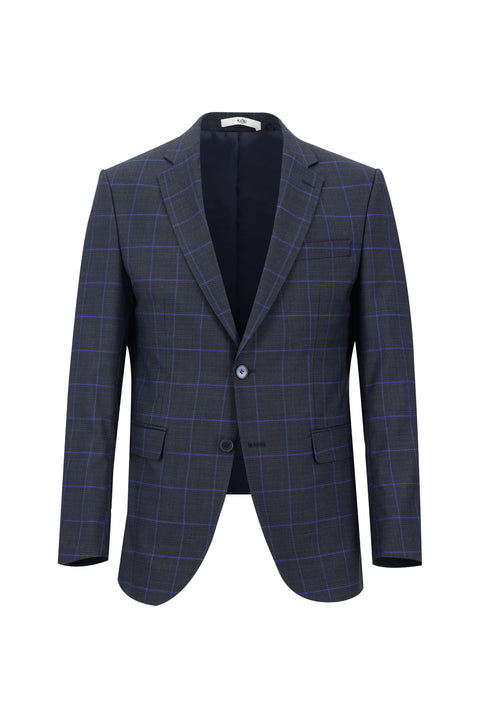 Dark Navy 6 Drop Regular Fit Standard Cut Patterned Suit