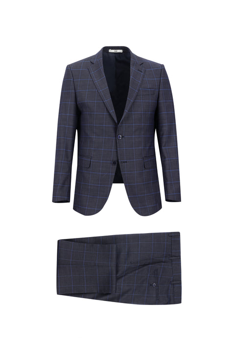 Dark Anthracite 6 Drop Regular Fit Standard Cut Patterned Suit