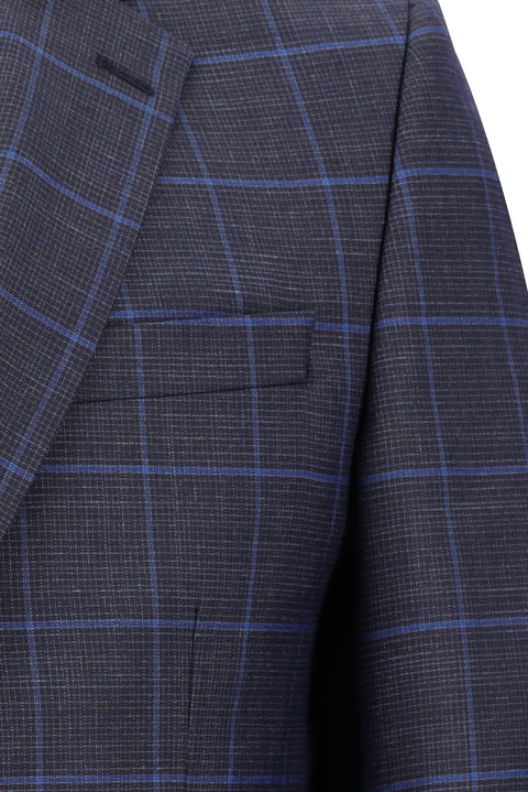 Dark Anthracite 6 Drop Regular Fit Standard Cut Patterned Suit