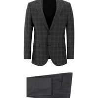 Black 7 Drop Slim Fit Plaid Suit