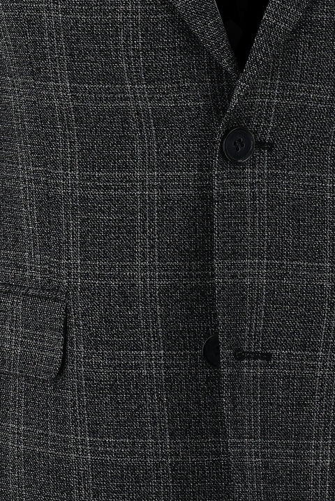 Black 7 Drop Slim Fit Plaid Suit