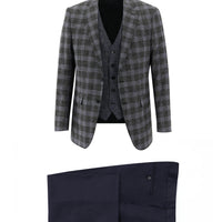 Black 6 Drop Regular Fit Linen Suit with Vest
