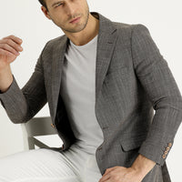Dark Brown 6 Drop Regular Fit Standard Cut Classic Patterned Jacket