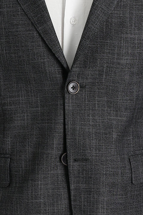Dark Gray 4-Drop Relaxed Fit Classic Patterned Jacket