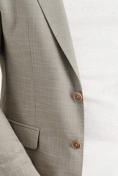 Light Beige 6 Drop Regular Fit Classic Patterned Jacket