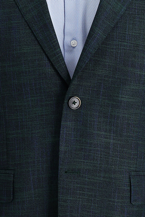 Petrol Green 4 Drop Relaxed Fit Classic Patterned Jacket