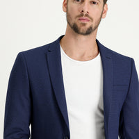 Aviator Blue 7 Drop Super Slim Fit Extra Narrow Cut Patterned Sport Jacket