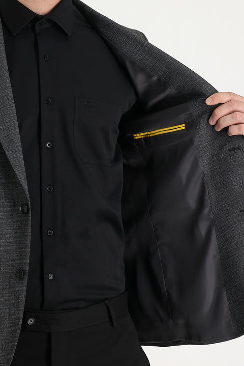 Light Anthracite 6 Drop Regular Fit Standard Cut Patterned Sport Jacket