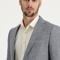 Dark Blue 6 Drop Regular Fit Classic Patterned Jacket