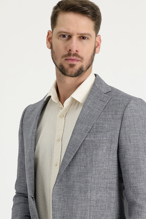 Dark Blue 6 Drop Regular Fit Classic Patterned Jacket