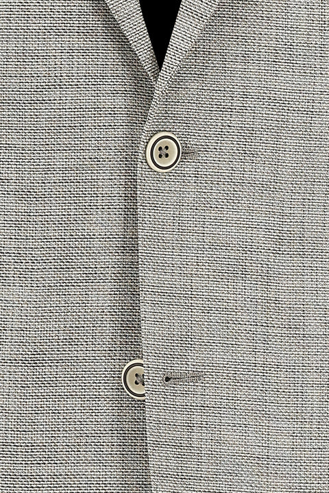 Light Beige 4-Drop Relaxed Fit Classic Patterned Jacket