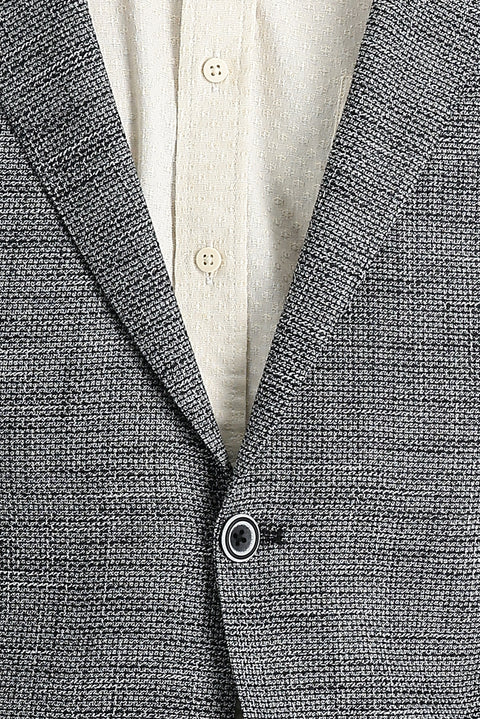 Black 6 Drop Regular Fit Patterned Jacket