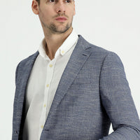 Light Navy Blue 6 Drop Regular Fit Patterned Jacket