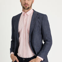 Medium Navy 4 Drop Relaxed Fit Patterned Jacket