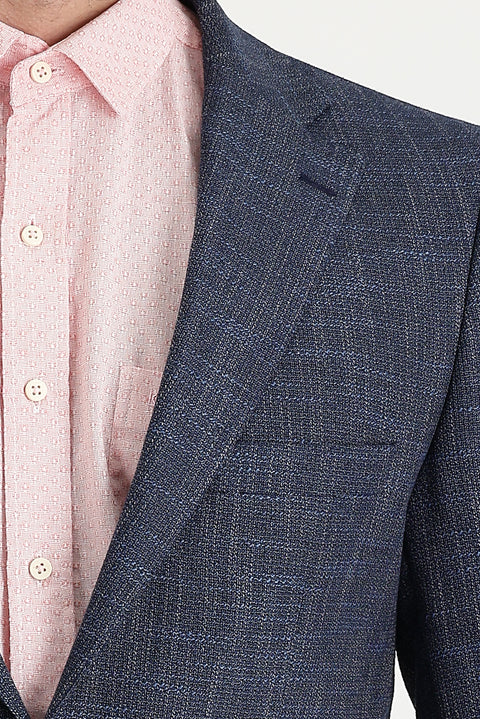 Medium Navy 4 Drop Relaxed Fit Patterned Jacket