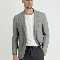 Black 6 Drop Regular Fit Standard Cut Classic Patterned Jacket