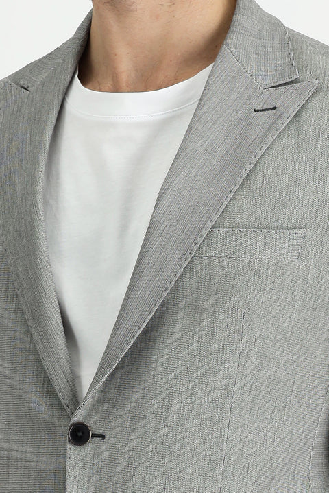 Black 6 Drop Regular Fit Standard Cut Classic Patterned Jacket
