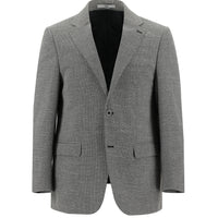 Black 4-Drop Relaxed Fit Patterned Linen Blend Jacket