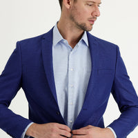 Dark Blue 4 Drop Relaxed Fit Classic Patterned Jacket
