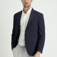 Dark Navy 7 Drop Slim Fit Classic Striped Jacket